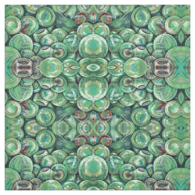 Green Christmas Balls Fabric (Swatch)