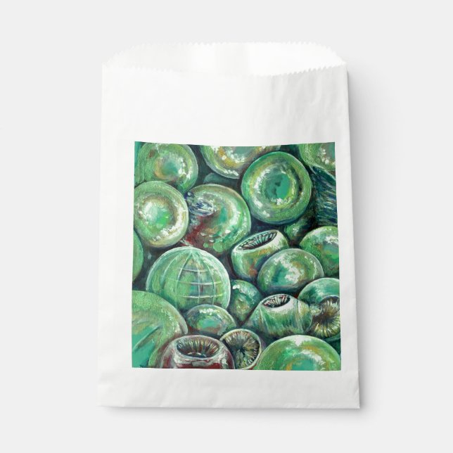 Green Christmas Balls Favour Bags (Front)