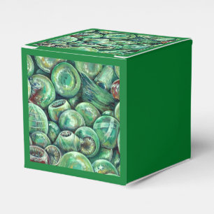 Green Christmas Balls Favour Box