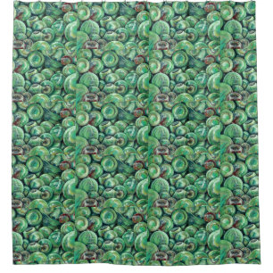 Green Christmas Balls Shower Curtain