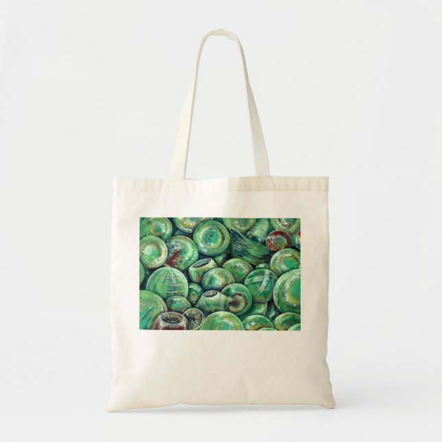 Green Christmas Balls Tote Bag (Front)