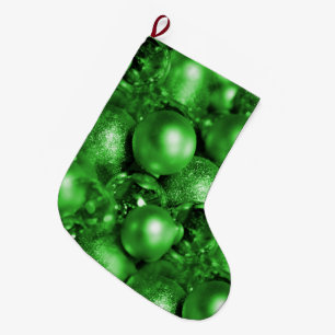 Green Christmas Baubles Large Christmas Stocking