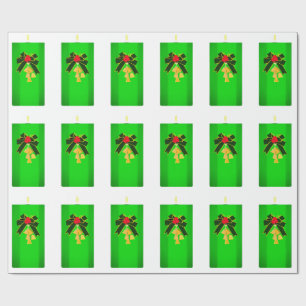 Green Christmas Candle Wrapping Paper