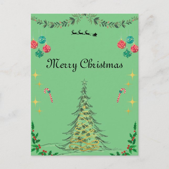 Green Christmas Card (Front)