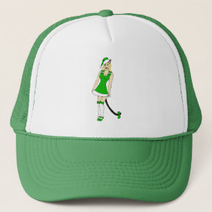 Green Christmas catgirl Trucker Hat