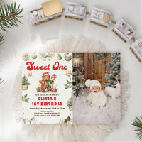 Green Christmas Cookie Sweet One Birthday Photo