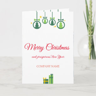 Green Christmas decoration and gifts company Holid Holiday Card