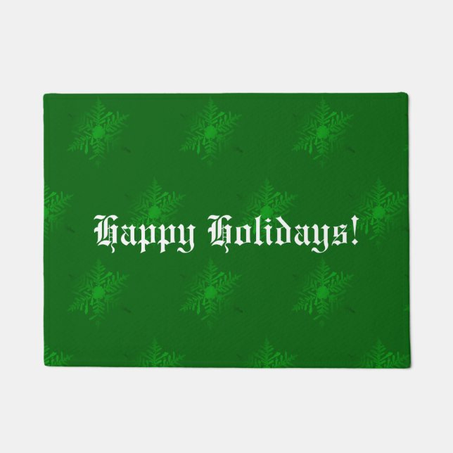 Green Christmas Decorative Doormat (Front)