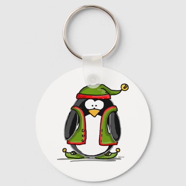 Green Christmas Elf Key Ring (Front)