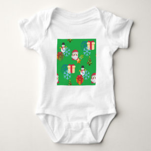 green christmas emoji baby bodysuit
