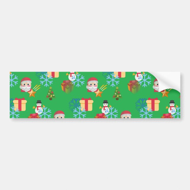 green christmas emoji bumper sticker (Front)