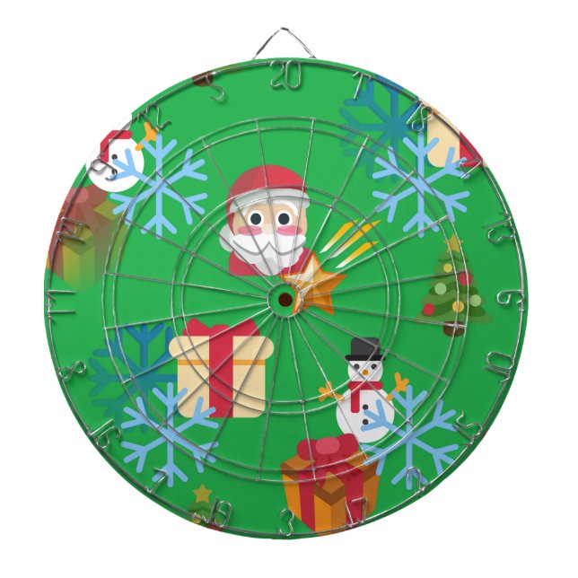 green christmas emoji dartboard (Front)
