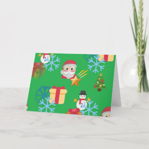 green christmas emoji holiday card