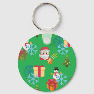 green christmas emoji key ring