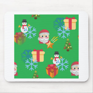 green christmas emoji mouse mat