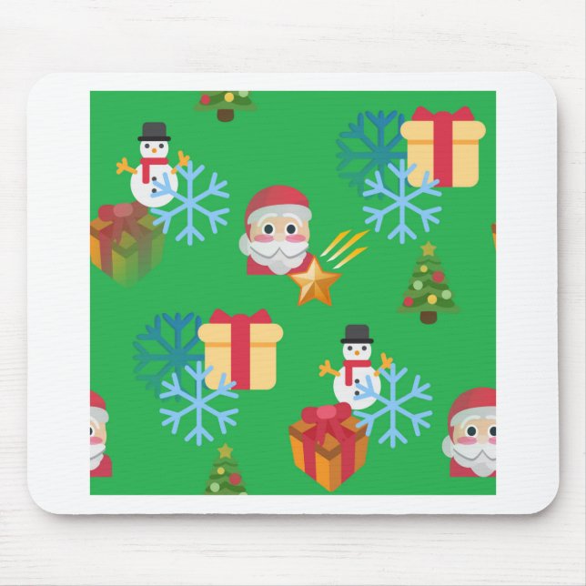 green christmas emoji mouse mat (Front)