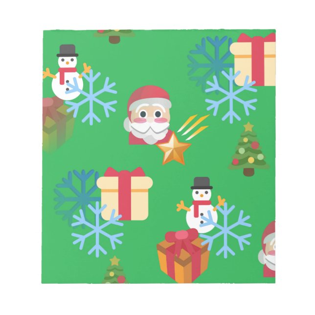 green christmas emoji notepad (Front)