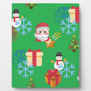 green christmas emoji plaque