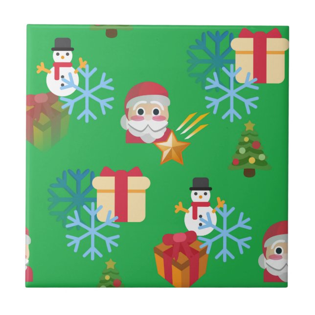 green christmas emoji tile (Front)