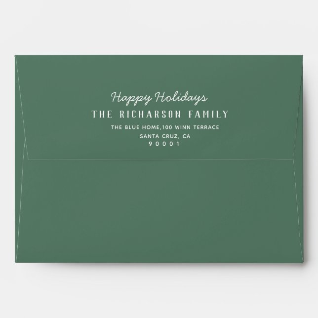 Green Christmas Envelope (Back (Top Flap))