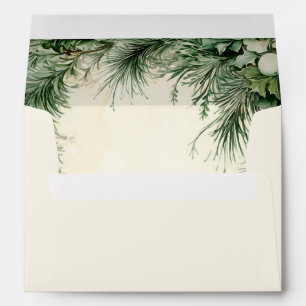Green Christmas Flowers  Envelope