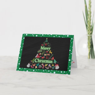 Green christmas folding card