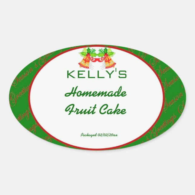 Green Christmas food label (Front)