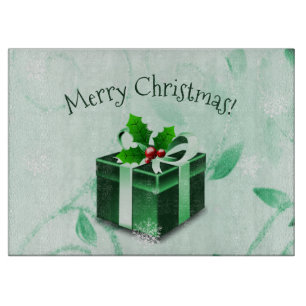 Green Christmas Gift Cutting Board