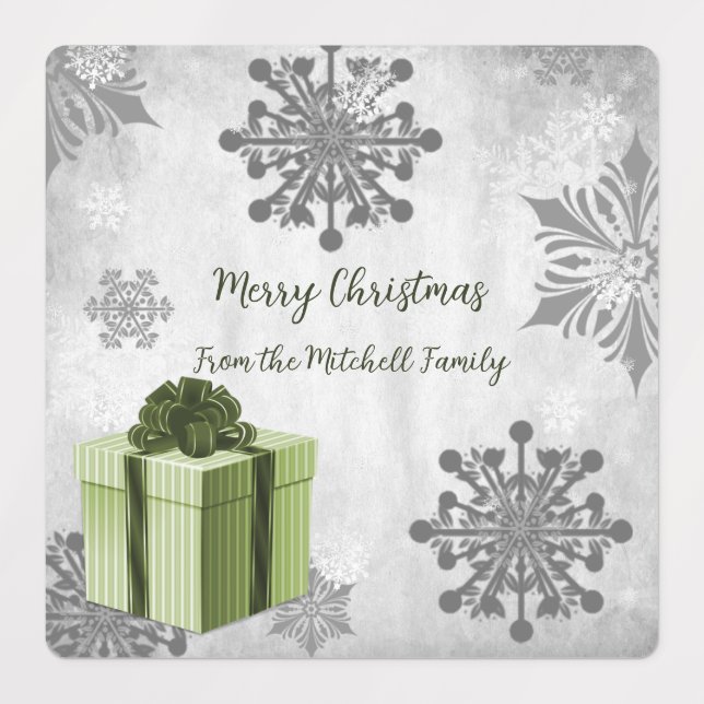 Green Christmas Gift Holiday Baking Labels (Design 1)