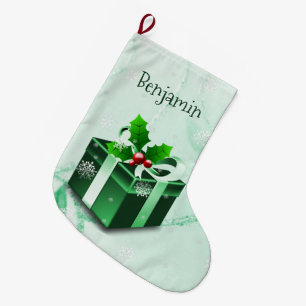 Green Christmas Gift Stocking