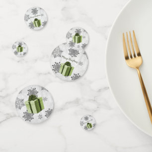 Green Christmas Gift Table Confetti