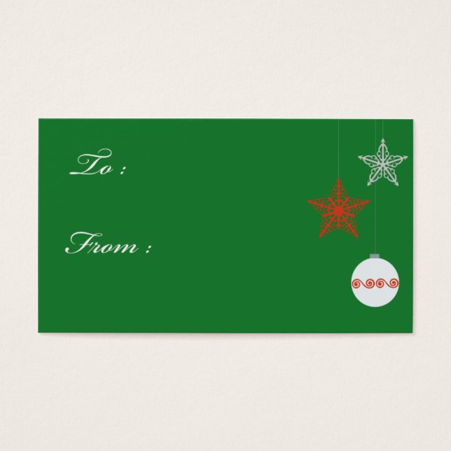 Green Christmas Gift Tags (Front)
