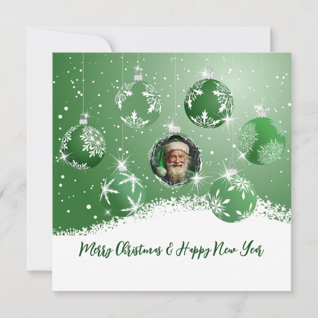 Green Christmas Holiday Card (Front)