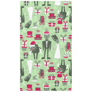green christmas monster bride frankenstein tablecloth