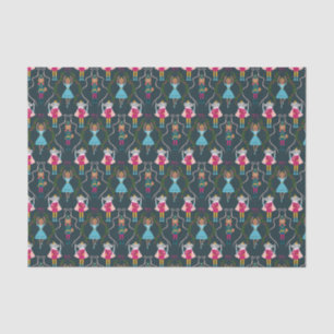 Green Christmas Nutcracker Pattern Tissue Paper