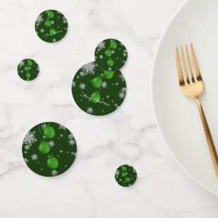 Green Christmas Ornaments Confetti