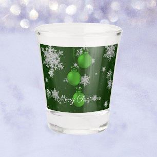 Green Christmas Ornaments Shot glass