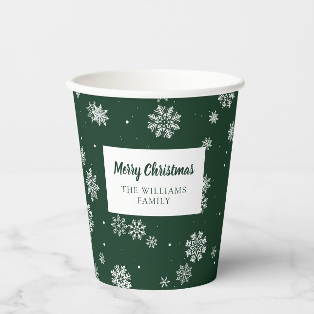 Green Christmas Paper Cups (Front)