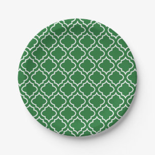 Green Christmas Paper Plates
