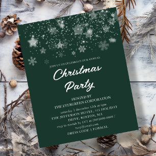 Green Christmas Party Budget Invitation