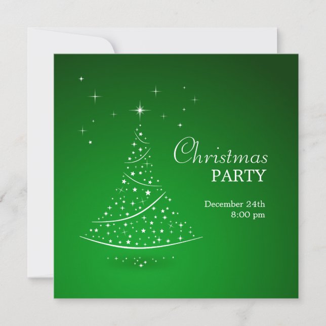 Green Christmas Party invitation (Front)