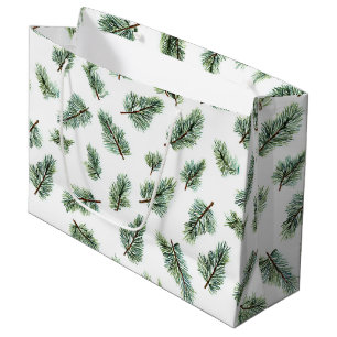 Green Christmas Pine Tree Large Gift Bag