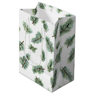 Green Christmas Pine Tree Medium Gift Bag