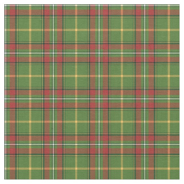 Green Christmas Plaid Fabric (Close Up)