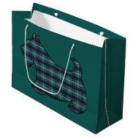 Green Christmas Plaid Scottish Terrier Gift Bag