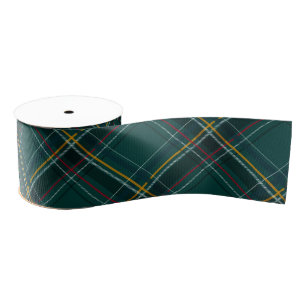Green Christmas plaid simple classic holiday Grosgrain Ribbon