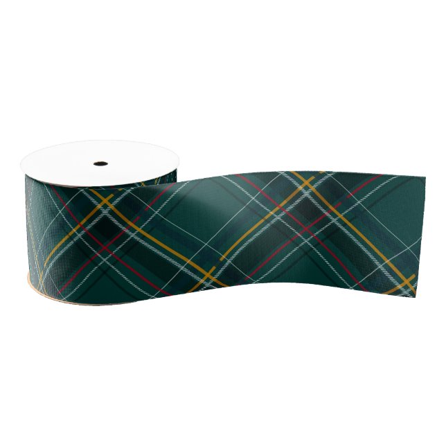Green Christmas plaid simple classic holiday Grosgrain Ribbon (Spool)