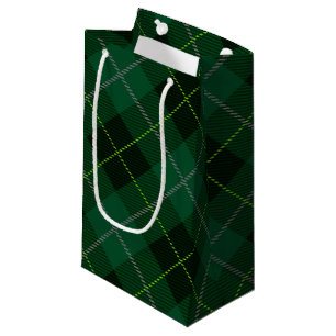 Green Christmas Plaid Small Gift Bag