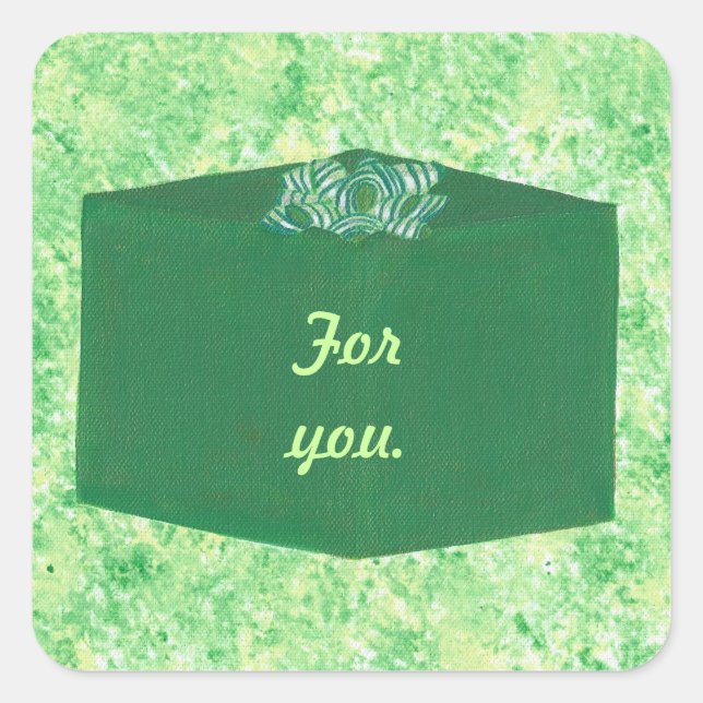 Green Christmas Present with Bow Stickers (Front)