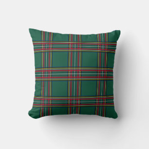 Green Christmas Red Plaid Pillow
